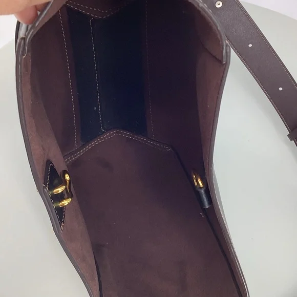 Aallyn Black and Brown Bucket Crossbody Leather Bag NWOT.